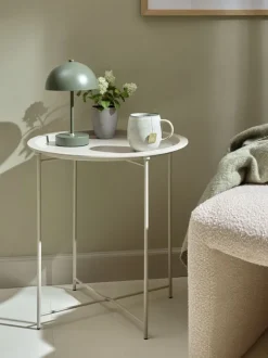 Hjørnebord RANDERUP Ø47 lys sand