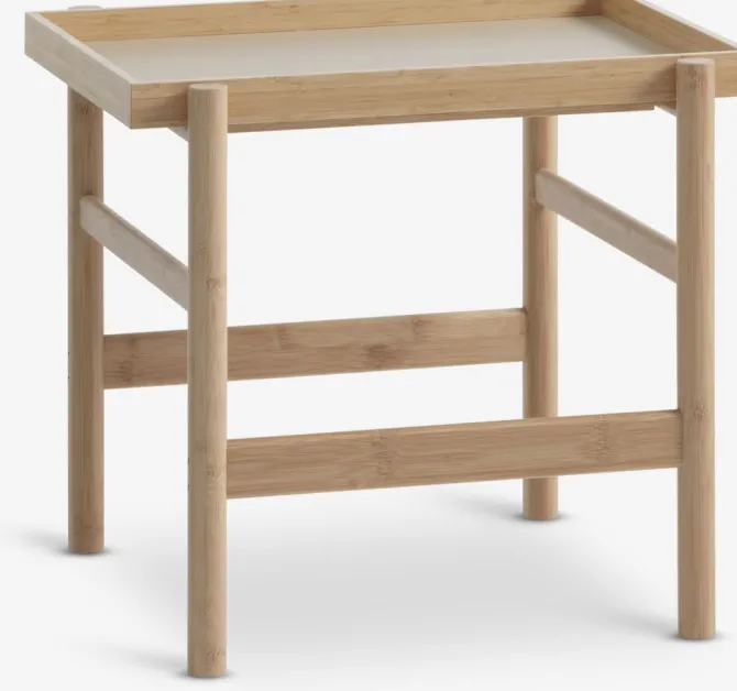 Hjørnebord STIGE 46×50 creme/natur