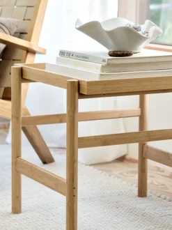 Hjørnebord STIGE 46×50 creme/natur