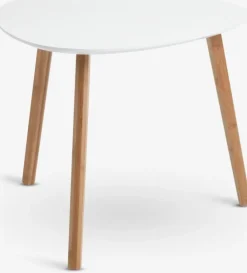 Hjørnebord TAPS 55x55 hvid/bambus