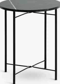 Hjørnebord TURUP Ø40 marmor/sort farve