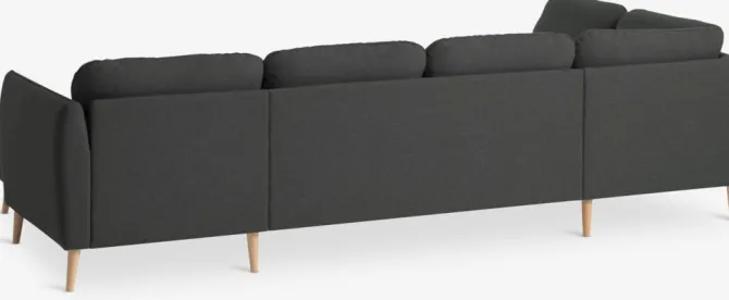 Hjørnesofa AARHUS venstrevendt mørkegråt stof