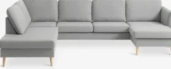 Hjørnesofa AARHUS venstrevendt lysegråt stof