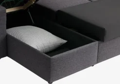 Hjørnesovesofa MARSLEV mørkegråt stof