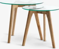 Indskudsborde FALSLED Ø50/40 glas/eg 2 stk.