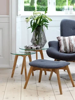 Indskudsborde FALSLED Ø50/40 glas/eg 2 stk.