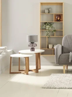 Indskudsborde SVENSTRUP hvid/eg 2 stk.