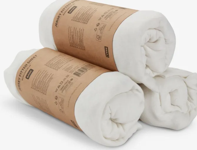 Jersey faconlagen JANNE 90x200x30 hvid