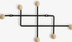 Knagerække GAMBY 6 knager natur/sort