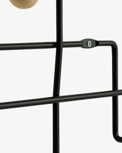 Knagerække GAMBY 6 knager natur/sort