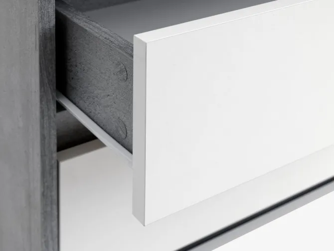 Kommode BILLUND 3 skuffer hvid/beton