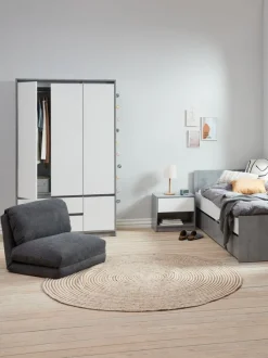 Kommode BILLUND 3 skuffer hvid/beton