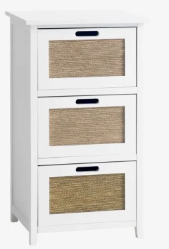 Kommode BJERRINGBRO 3 skuffer natur/hvid