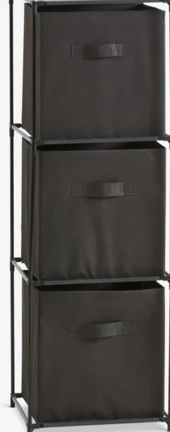 Kommode DAMHUS m/3 bokse sort/grå