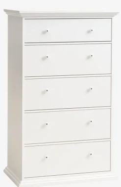 Kommode FREDENSBORG 5 skuffer hvid