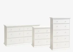 Kommode FREDENSBORG 5 skuffer hvid