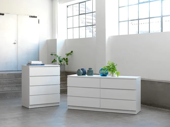 Kommode LIMFJORDEN 3+3 skuffer hvid