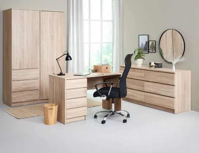 Kommode LIMFJORDEN 3+3 skuffer lys egefarve