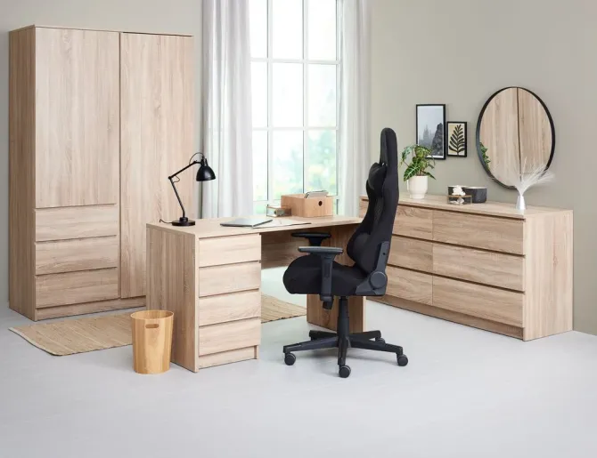 Kommode LIMFJORDEN 3+3 skuffer lys egefarve