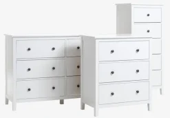 Kommode NORDBY 3 skuffer hvid