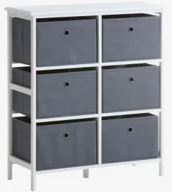 Kommode ODBY 3+3 kasser hvid/grå