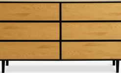 Kommode ODENSE 3+3 skuffer egefarve/sort