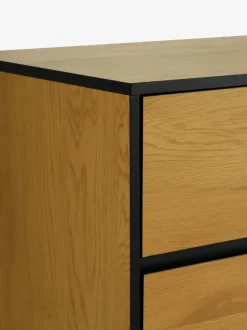 Kommode ODENSE 3+3 skuffer egefarve/sort