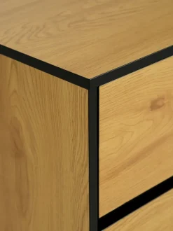 Kommode ODENSE 3 skuffer egefarve/sort