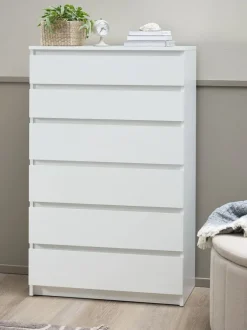 Kommode TANGBJERG 6 skuffer hvid