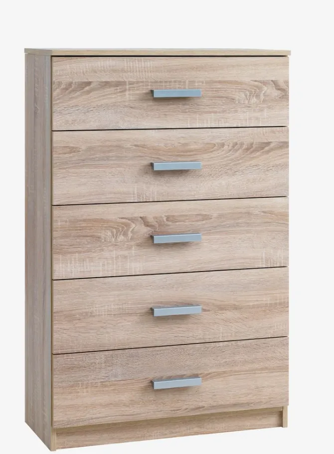 Kommode TAPDRUP 5 skuffer bred eg