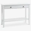 Konsolbord NORDBY 40x110 2 skuffer 1 hylde hvid