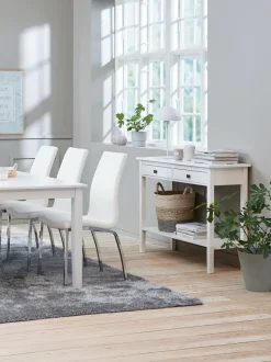 Konsolbord NORDBY 40x110 2 skuffer 1 hylde hvid