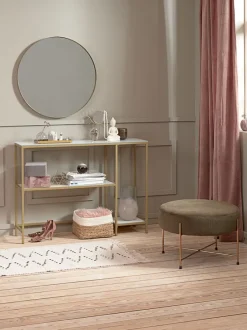 Konsolbord PANDRUP 30x110 hvid/guld