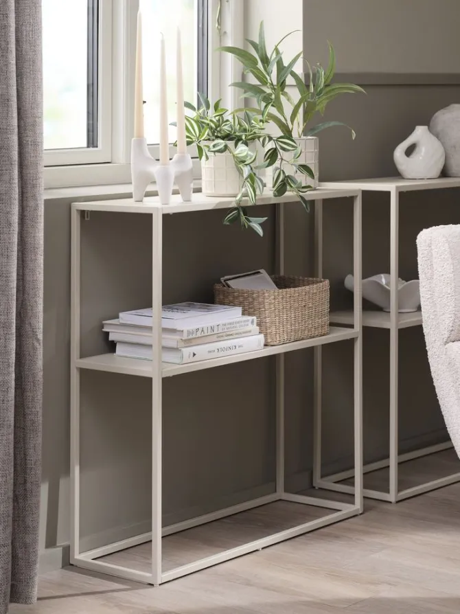 Konsolbord VIRUM 26x80 m/hylde beige