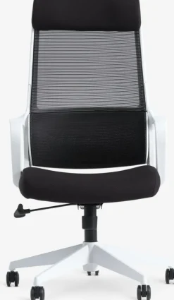 Kontorstol HEDENSTED sort stof/hvid