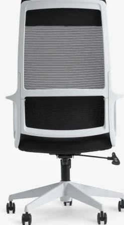 Kontorstol HEDENSTED sort stof/hvid