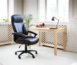 Kontorstol TAMDRUP memory foam sort kunstlæder