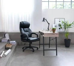 Kontorstol TJELE sort kunstlæder/sort