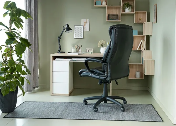 Kontorstol TJELE sort kunstlæder/sort