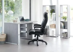 Kontorstol TJELE sort kunstlæder/sort