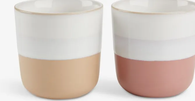 Krus FREDERIK 20cl rosa/gul 2 stk/pk