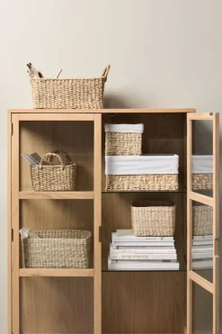 Kurv EJNO B16xL22xH14cm m/naturfarvet stof