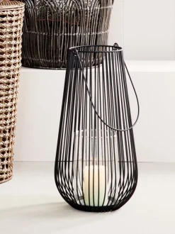 Lanterne MELIAS Ø24xH46cm sort