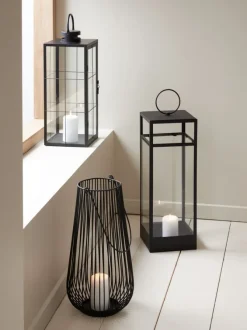 Lanterne VILLADS B20xL20xH50cm sort