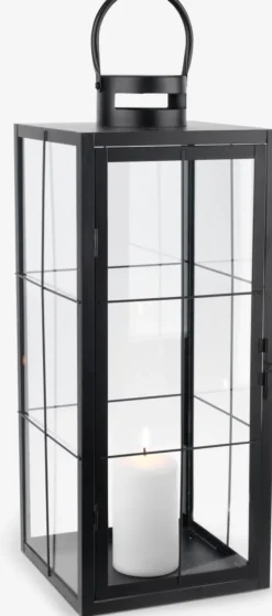Lanterne VILLADS B20xL20xH50cm sort
