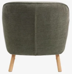 Lænestol BREDAL olivengrønt stof/egefarve