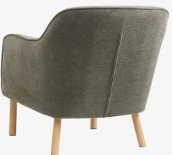 Lænestol BREDAL olivengrønt stof/egefarve