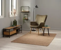 Lænestol HUNDESTED grønt fløjl/egefarve