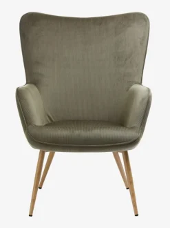 Lænestol HUNDESTED grønt fløjl/egefarve