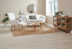 Lænestol HUNDESTED råhvid teddy/egefarve